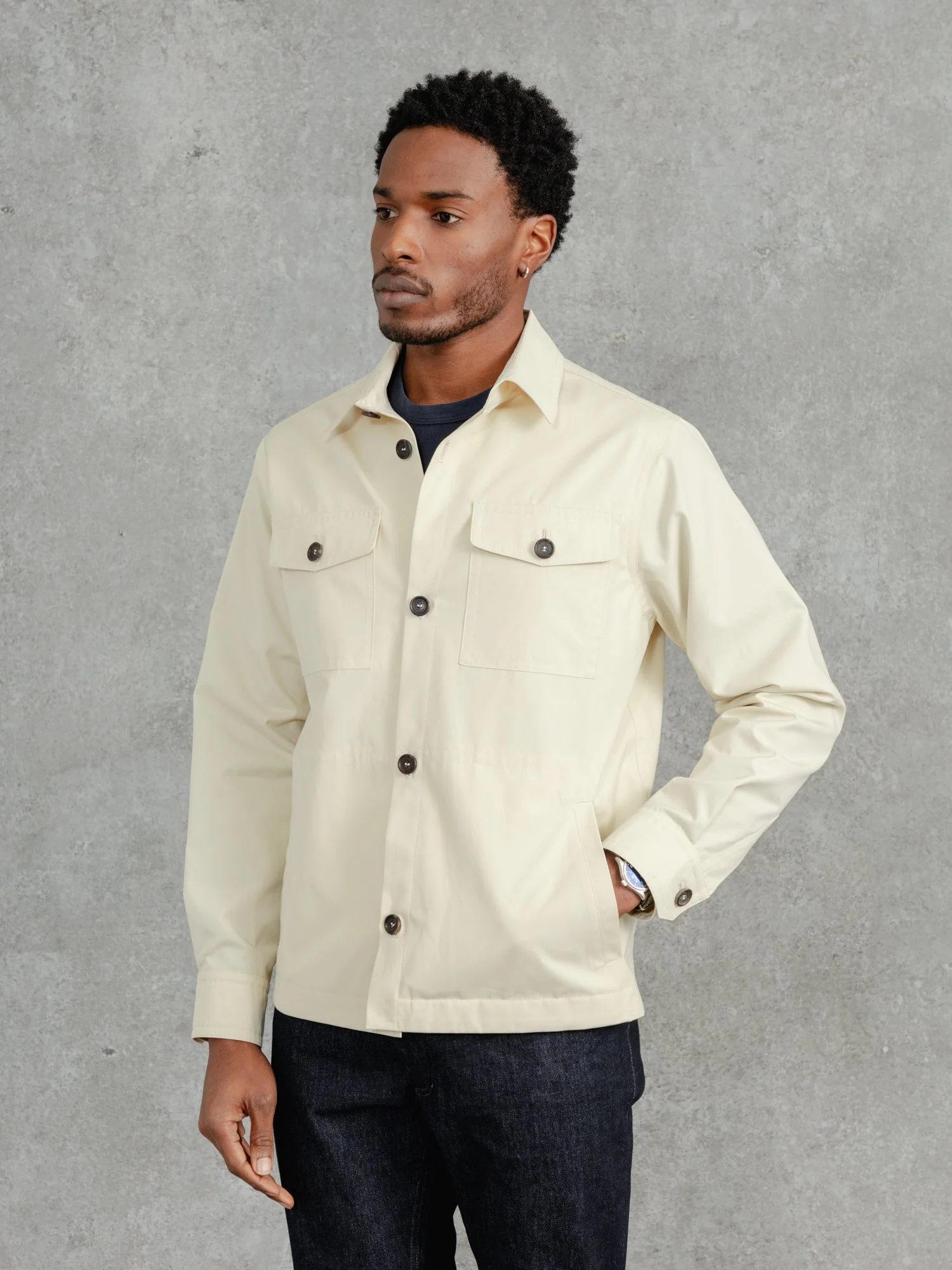 The Ventile® Piccadilly Shacket - Chalk - Image 7